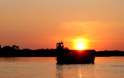 sunset on the Zambezi